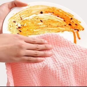 Pink hand washcloths household kitchen towels quick dry 10 piece set